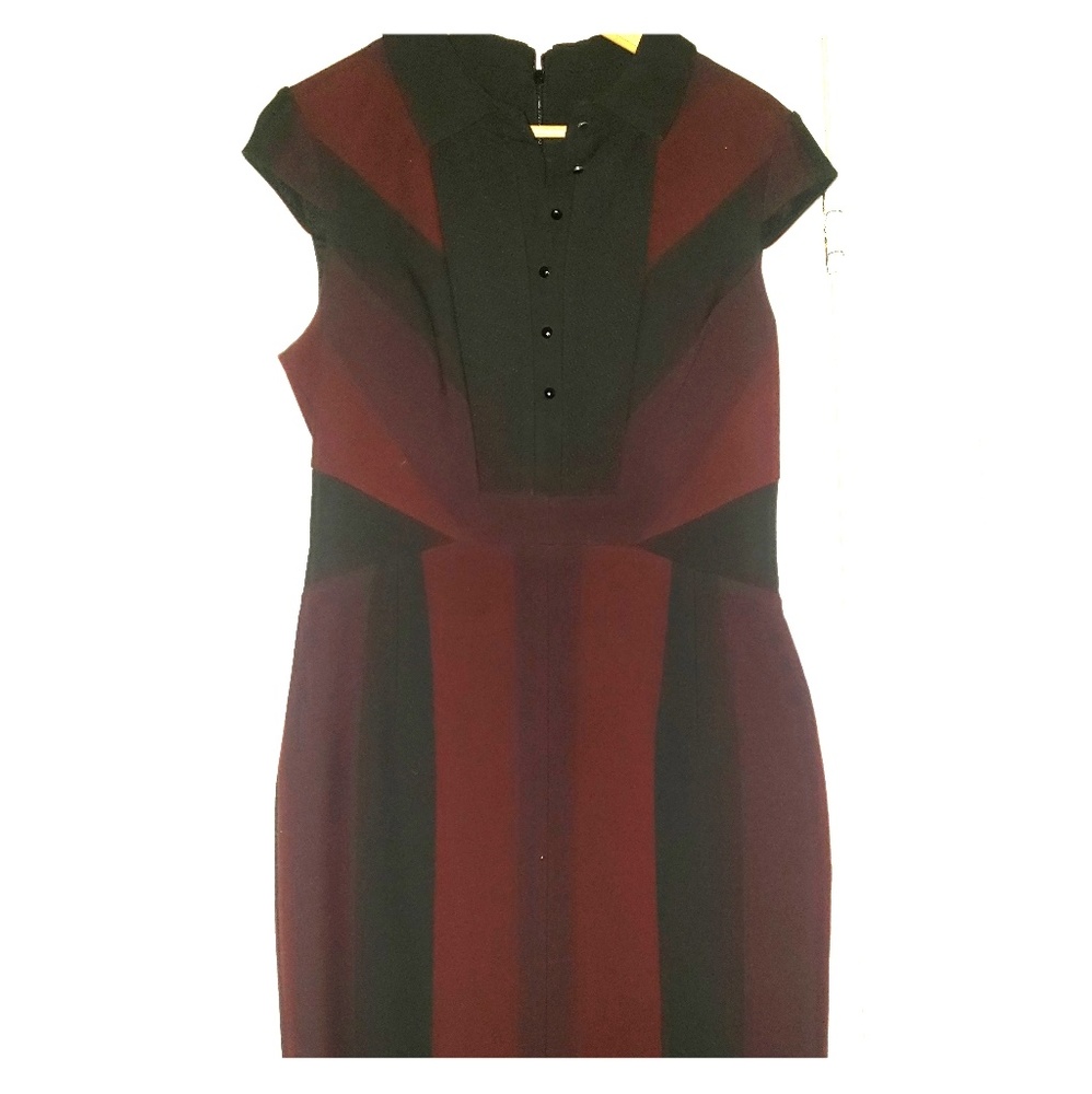 Karen Millen Maroon & Black Classic Dress
